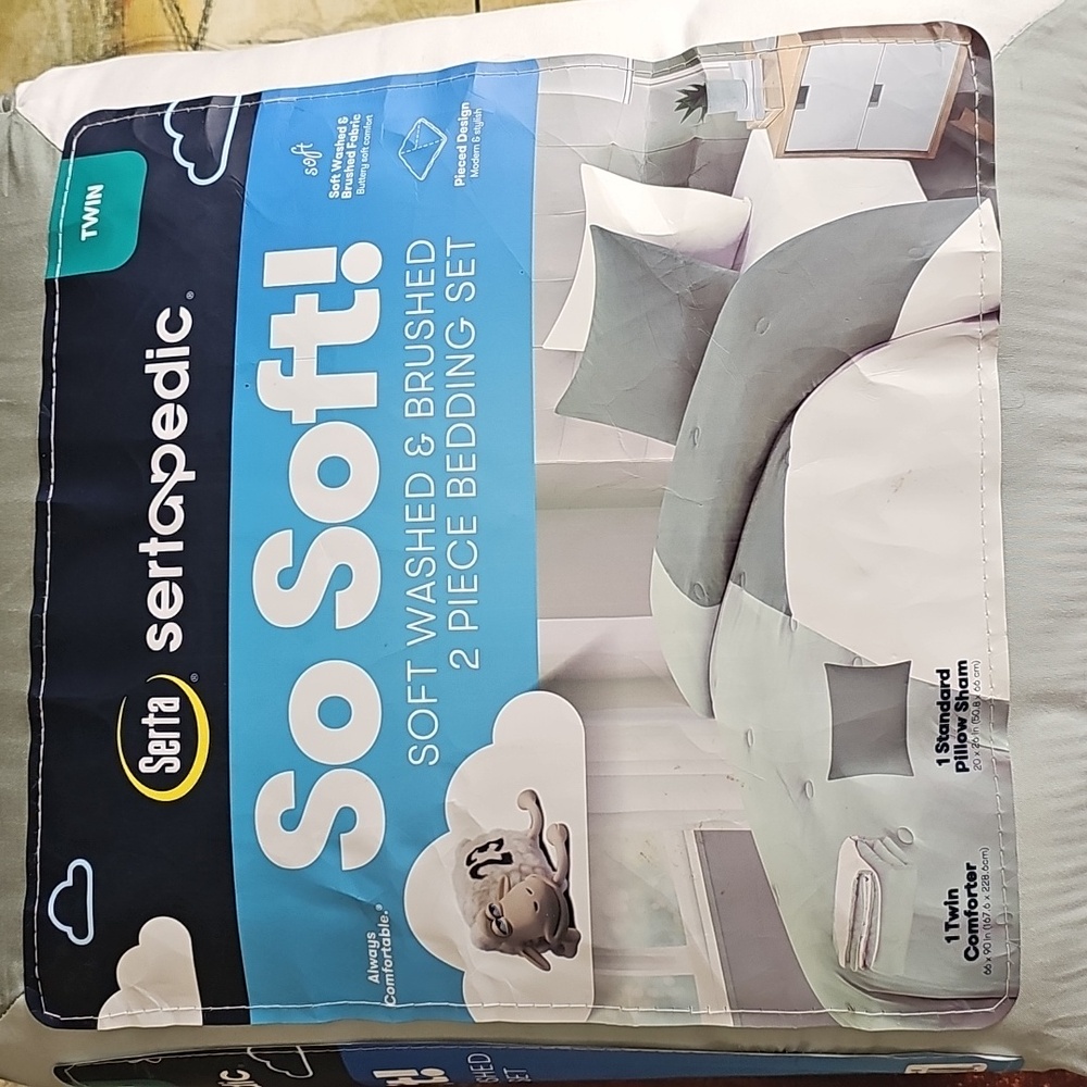 NEW twin Serta 2pc comforter set